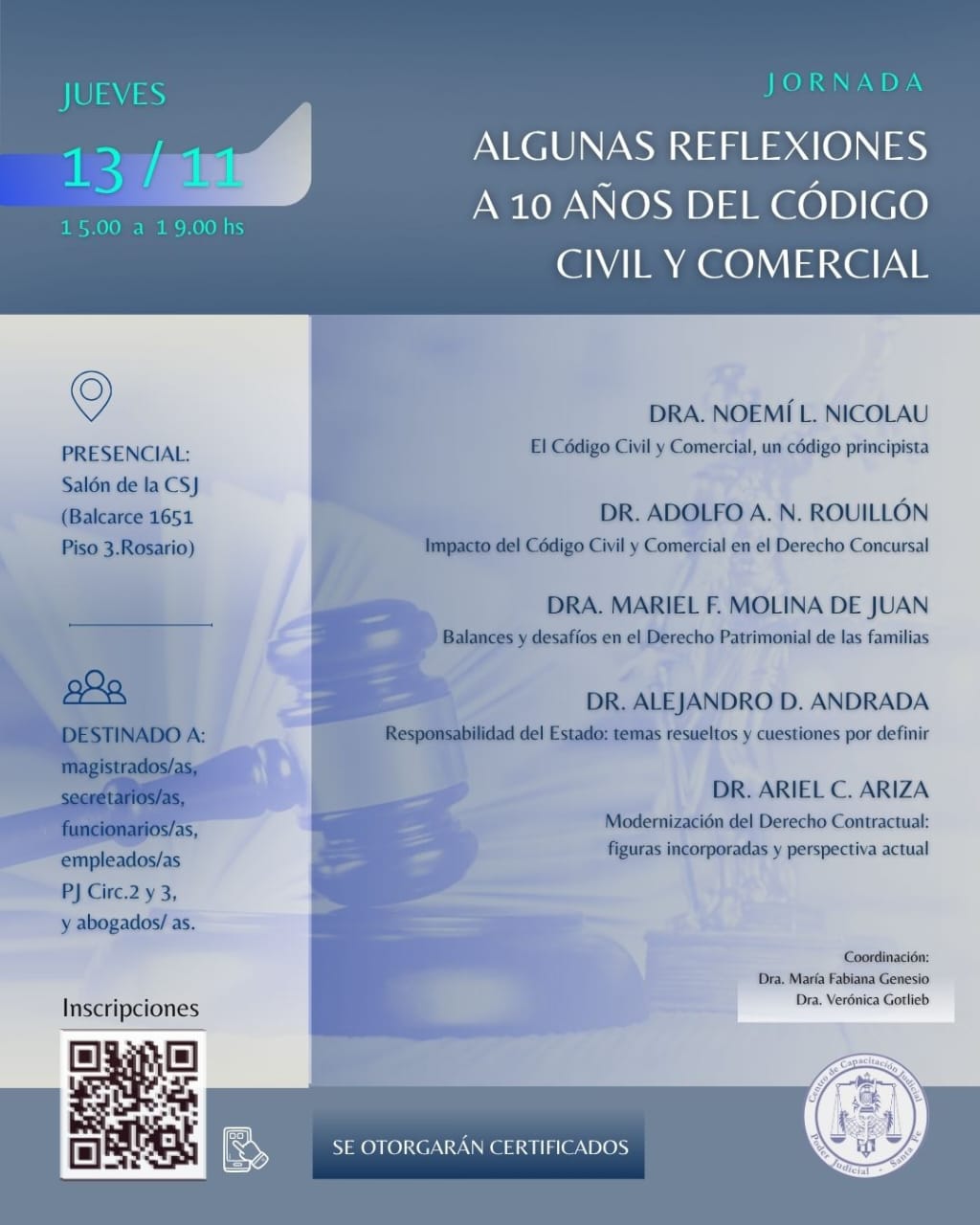 Jornada Académica: Algunas reflexiones a 10 años del Código Civil y Comercial - 13/11/2025